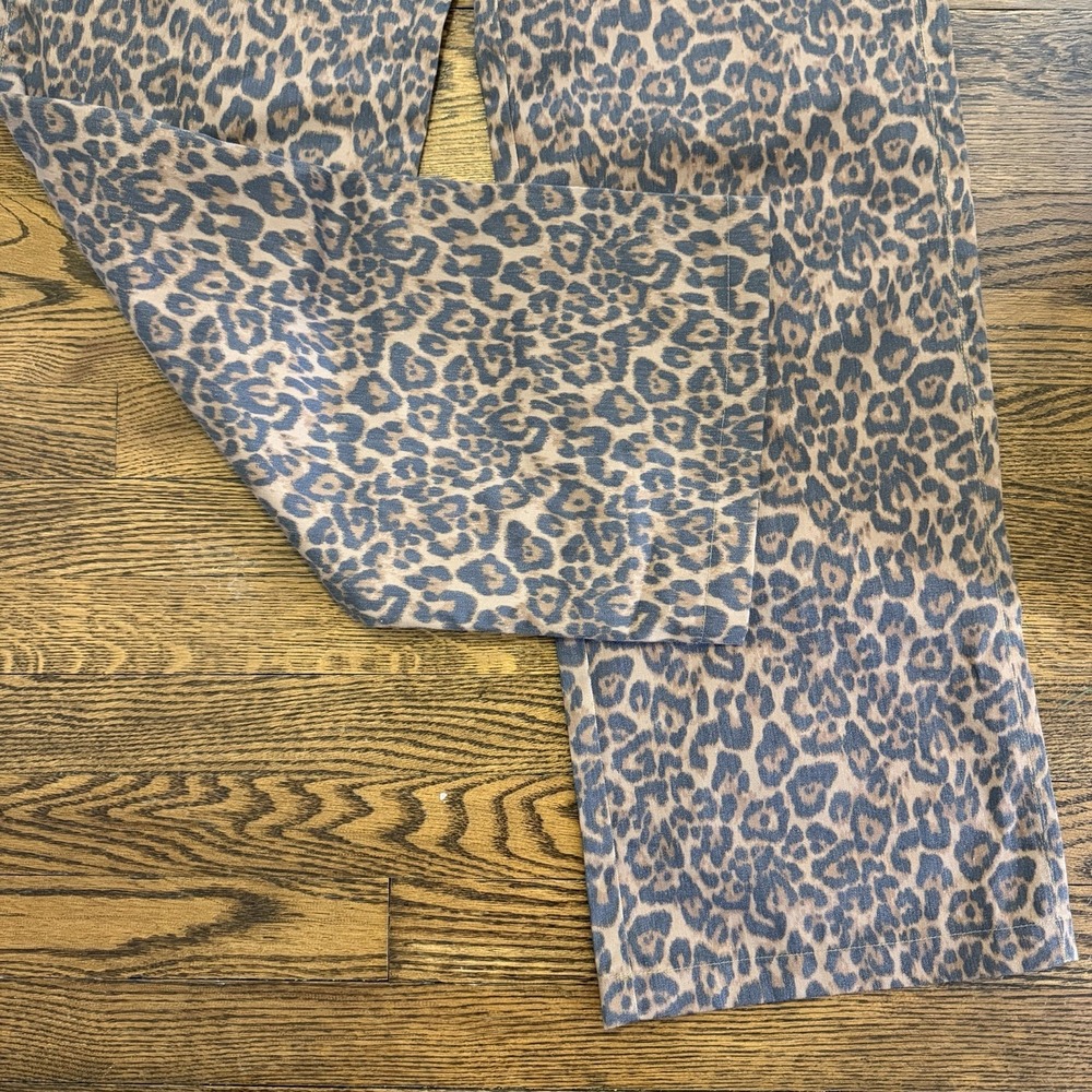 NOISY MAY‎ Women's Brown Leopard Print Straight Leg Jeans Pants Medium - Picture 5 of 12